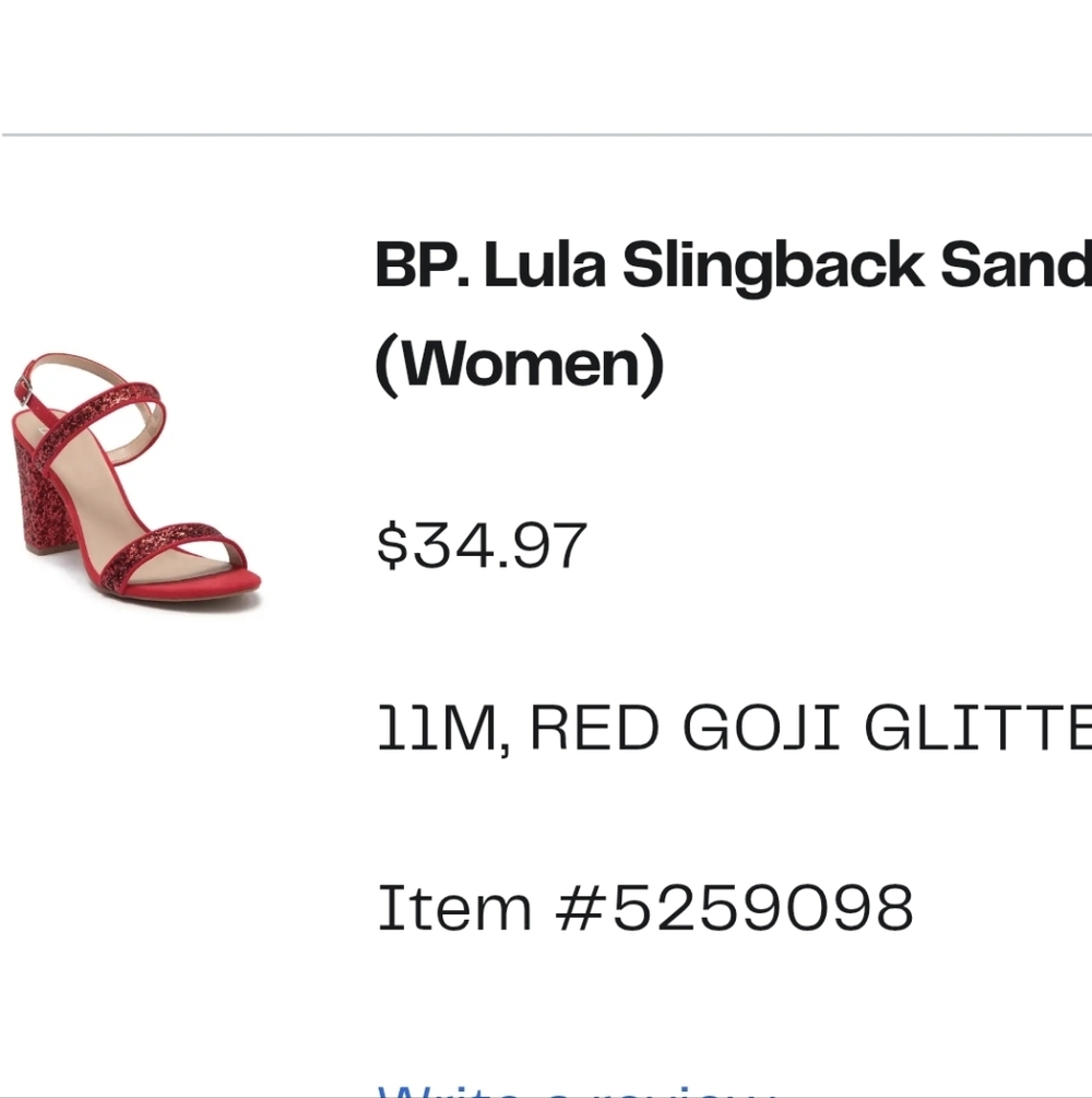 BP Red Goji Glitter Slingback Sandals SIZE 11M BRAND NEW WITH BOX